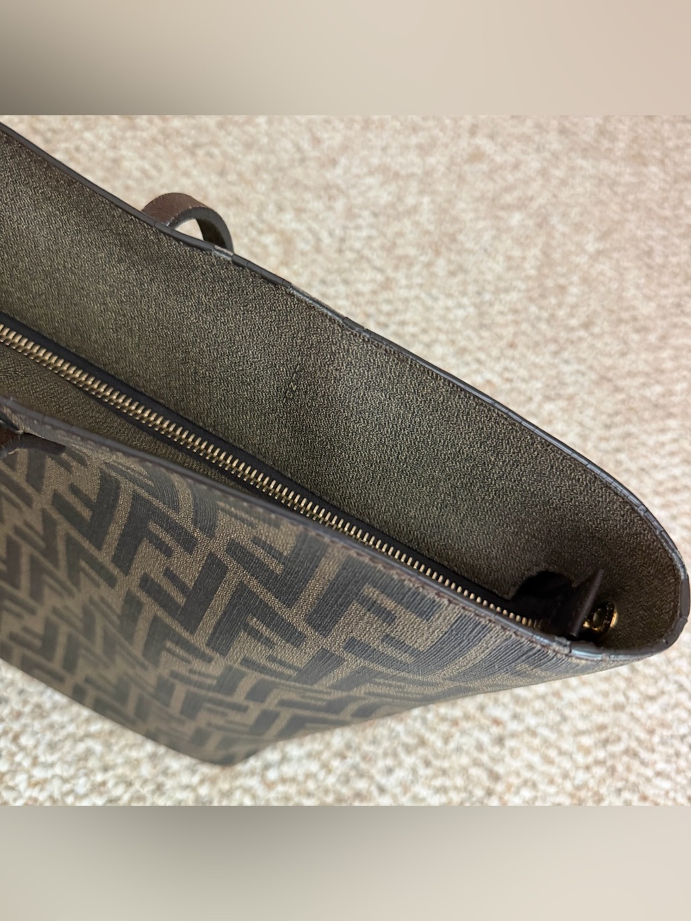 Authentic Fendi Brown Zucca Canvas Roll Tote - Picture 4 of 12